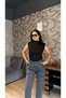 Women's Elastic Waist Zipper Pocket Trousers BRC1402 Anthracite - 4