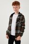 Hooded Double Pocket Plaid Lumberjack Shirt Boy's Shirt Cf25W81786 - 6