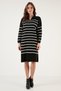 Striped Slit Polo Neck Knitwear Midi Dress DRESS 4615172 - 3