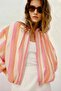 Wide Cut Striped Bomber Jacket