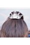 white crystal stone girl's bun crown - 4