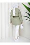 Mock Neck Belted Short Trench Coat - 3