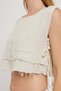Loose Muslin Blouse with Side Laces and Textured Detail - 4