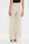 Elastic Waist Palazzo Fabric Trousers - 7