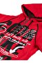 Boy'S/Girl's Cook Text Patterned Pocketed Zippered Hooded Red Color Cardigan - 5