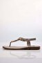 Gold Glass Stone Sandals 214 - 6