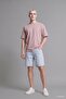 100% Cotton Relax Fit Crew Neck Short Sleeve Rose Color T-Shirt I0623Ax26Sm