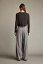 Baggy Fit Zippered Regular Waist Standard Length Trousers F9191Ax25Sm - 6