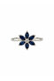 Glittering Herbarium Blue Flower Ring - 3