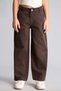 Baggy Fit Straight Leg Gabardine Trousers for Girls I1699A826Au - 3