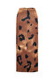 Leopard Patterned Draped High Waist Women's Pareo Skirt - Noire - 3