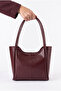 Almira Faux Leather Women's Hand and Shoulder Bag Claret Red - 2