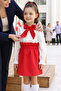 Girl's Long Sleeve Red Skirt Ecru Blouse Scarf 29 October Set - 8