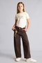 Baggy Fit Straight Leg Gabardine Trousers for Girls I1699A826Au