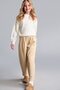 100% Cotton Baggy Fit Elastic Band Leg Gabardine Light Beige Trousers for Girls H9035A826Au - 4