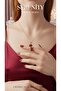 Red Zircon Stone Cat Steel Necklace - 2