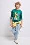 Pokémon Licensed Oversized Crew Neck Long Sleeve Green T-Shirt for Boys H7643A826Au - 2