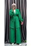 Seersucker Textured Belted Cardigan and Pants Double Set - 2