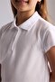 100% Cotton Regular Fit Basic Short Sleeve Polo White T-Shirt Girls I0427A620Au - 4