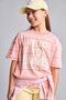 100% Cotton Slim Fit Crew Neck Striped Short Sleeve Light Pink T-Shirt Girls G1142A826Hs - 3