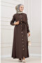 Guipure Detailed Dress-Brown - 3