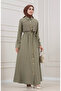 Guipure Detailed Dress-Khaki - 3
