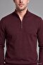 Standard Fit Regular Cut Mock Neck Half-Zip Basic Plain Knit Sweater A5184AX24AU - 8