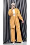 Seersucker Textured Belted Cardigan and Pants Double Set - 3