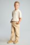 100% Cotton Regular Fit Straight Leg Sand Beige Trousers for Boys H9782A826Au - 4
