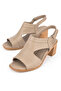 , Women's Genuine Leather Heeled Sandals 1411020Z2211 Beige - 7