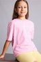 Crew Neck Printed Short Sleeve Pink T-Shirt Girls H6138A826Sm - 3