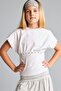 Regular Fit Crew Neck Staple Detailed Short Sleeve T-Shirt Girls I6177A826Sm