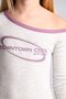 Fitted Kayık Collar Printed Ribbed Long Sleeve T-Shirt Girl Child I1651A826Au - 6