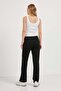 Women's Elastic Waist Garni Çimalı Black Sweatpants - 3