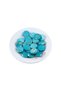 Turquoise Colored Round Gold Line Patterned 19 mm Internal Hole Sewing Accessory Beads (8 Pieces) - 2