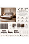 سرير من هاي بوينت بتصميم عملي للاستخدام اليومي , من هيكل خشبي متين مع ظهر بتنجيد راق, 192 × 38 سم, باللون البني - 2