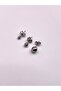 3-Piece Silver Color Ball Stud Steel Earrings - 7