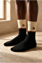 Unisex Dog Embroidered Socks Black