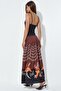 Msn High Waist Patterned Pleated Midi Skirt - 3