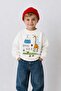 Boy's 3 Thread Fabric Giraffe Printed Cotton Sweatshirt