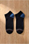 3 Pack Retro Men's Booties Socks White/Navy Blue/Grey - 2
