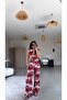 Red Patterned Viscose Jumpsuit - 5