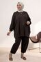 67069 Large Size Low Sleeve Modal Pants Suit - Coffee - 4