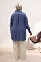 68065 Large Size Men's Collared Jacquard Strawberry Shirt - Indigo - 5