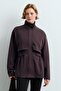 Long piqué jacket with belt - 2