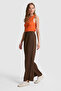 Women's Brown Canvas Trousers 50321992-Vr029 - 3