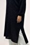 68066 Plus Size Side Slit Buttoned Jacquard Strawberry Tunic - Black - 2