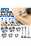 Multipurpose Cutting 9pcs Rotary Tool Cutting Wheel Set HSS Saw Disc Blades 1/8' & 1/4' Shank Wood P - 7