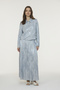 Jacquard Buttoned Shirt Collar Gray/Blue Suit 1738