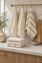 Aqua Hand and Face Towel Set Kitchen Towels 6 Pieces 30X50 cm 100% Cotton - 2